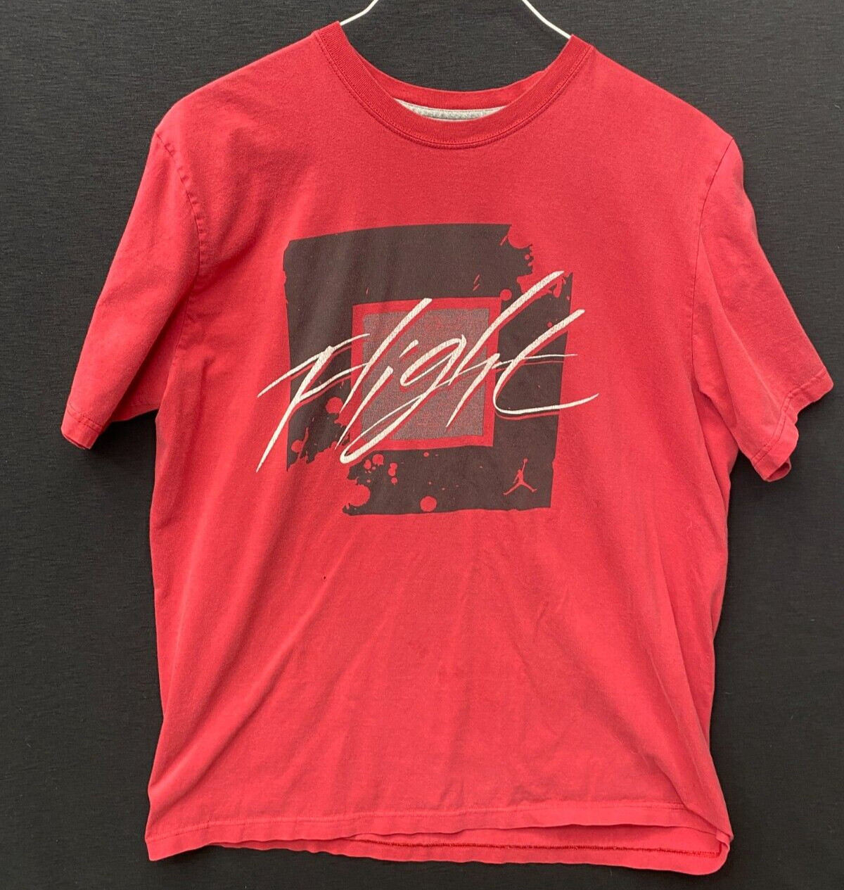 NIKE AIR Jordon FLIGHT RED T-SHIRT size LARGE (small hole) b1 gallery