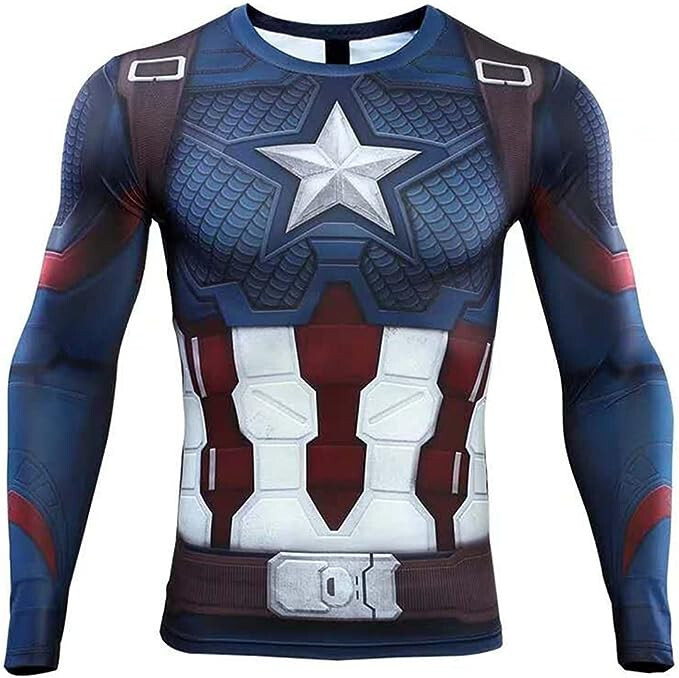 Men's T-shirts Spider Superhero Compression Tights Long Sleeve Tops Tee Gym gallery