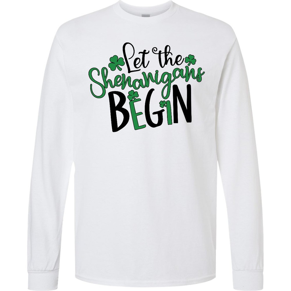 Inktastic St. Patrick’s Day Let The Shenanigans Begin Long Sleeve T-Shirt Green