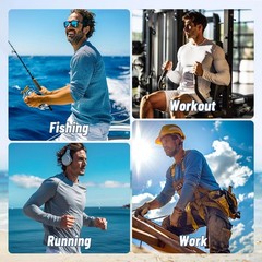 3 Pack Long Sleeve Shirts for Men – Quick Dry Moisture Wicking UV Sun Protect…