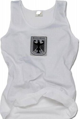 Authentic German Military Bundeswehr Vest Tank Top Jersey White w/ Patch Eagle gallery