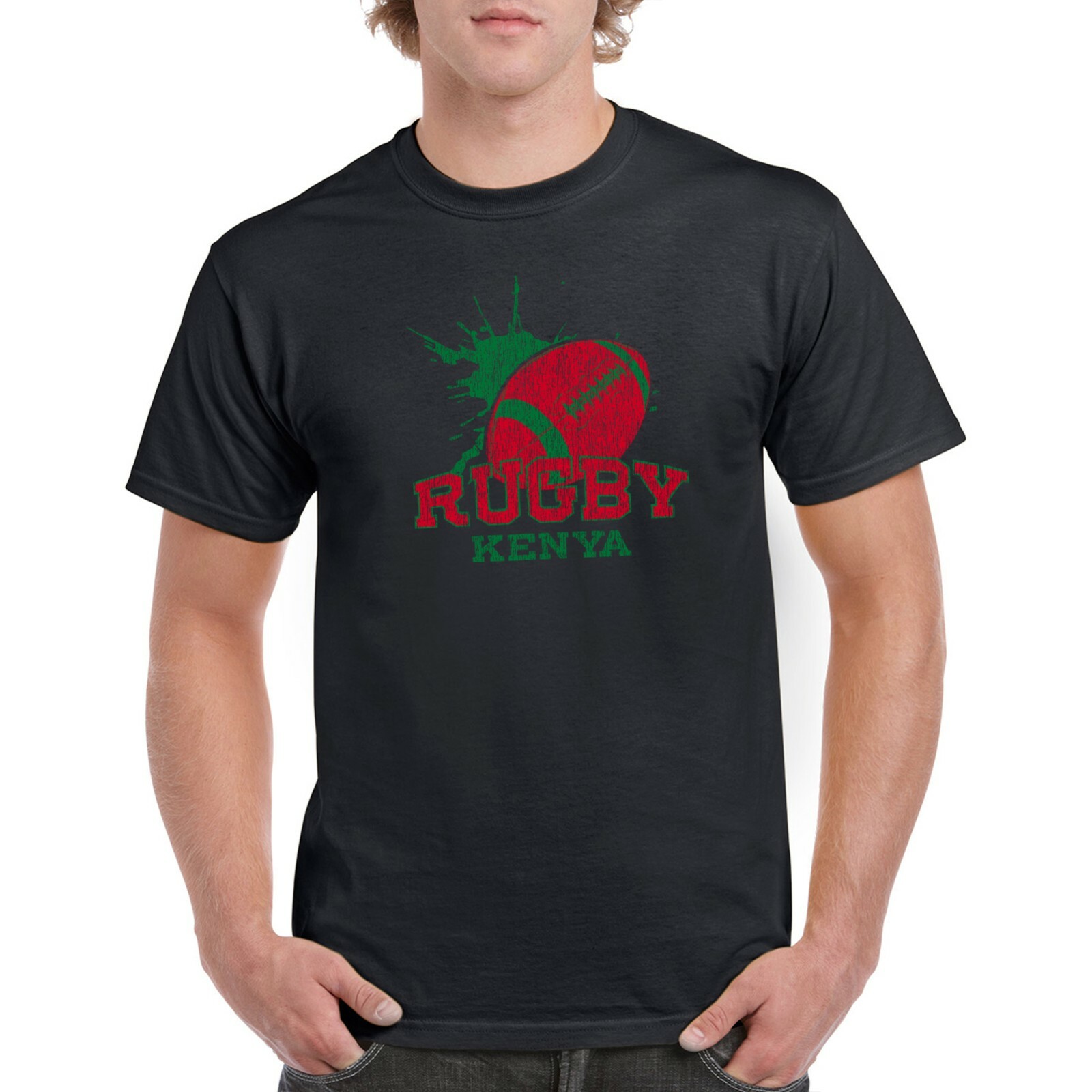 Kenya Rugby - Summer Games Football Competition T Shirt - Black gallery