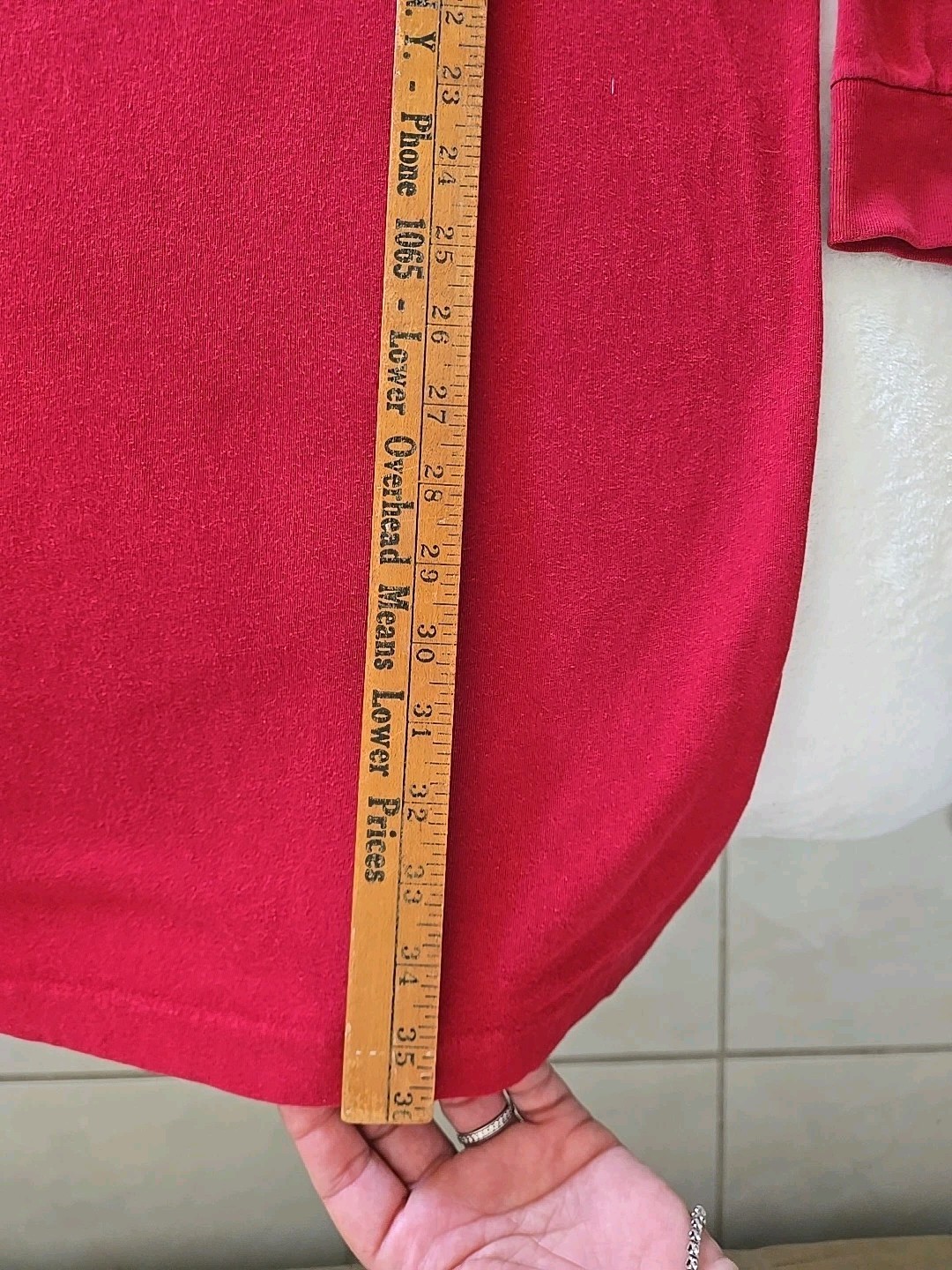 Polo Ralph Lauren Mens 3LT Long Tall Long Sleeve Tee Shirt Burgundy Pocket Pony gallery