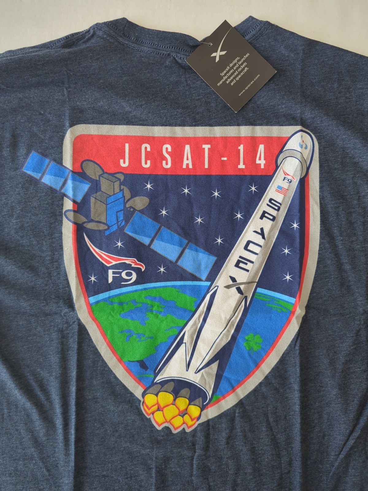 Space X Tshirt NWT Men's Size Large Falcon F9 JCSAT-14 gallery