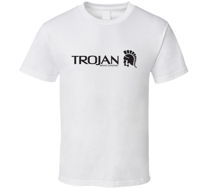 NEW SHIRT TROJAN BRAND CONDOMS LOGO UNISEX T-SHIRT FUNNY MEN’S SIZE S-5XL