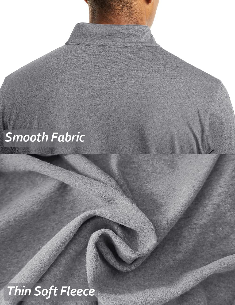 Mens Athletic Shirts Long Sleeve 1/4 Zip Lightweight Fleece Golf Active Pullover gallery