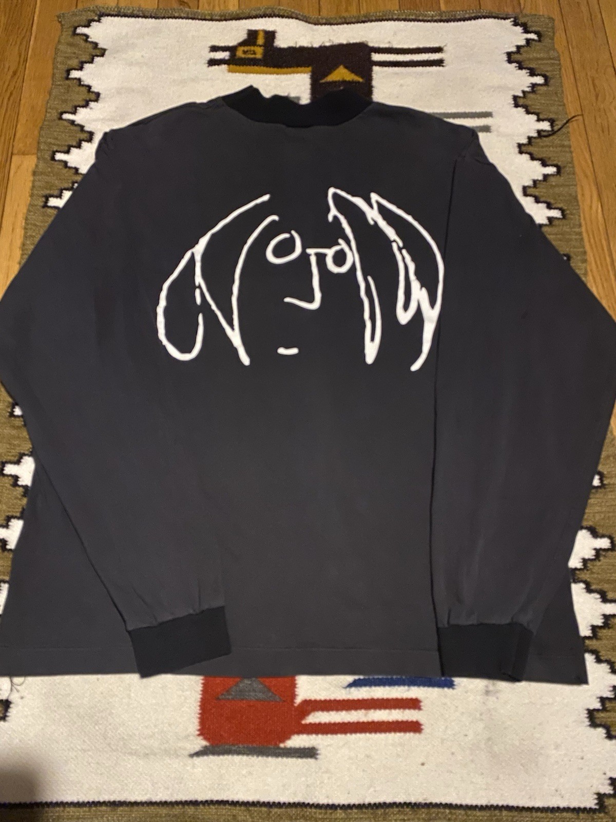 Vtg 90s Leggoons Brand John Lennon Imagine Long Sleeve Shirt Distressed Faded gallery