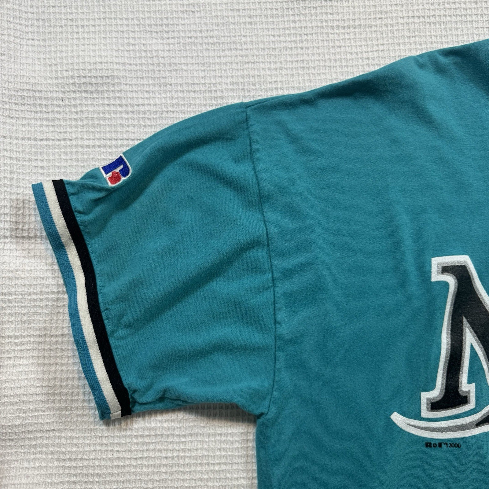 Vintage Russell Athletic V Neck T-Shirt Men’s XL FL Marlins Made In USA 2000 gallery