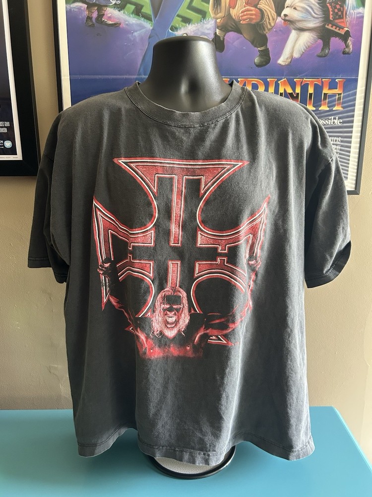 THRASHED 2002 WWF Triple H Screw The Rules Wrestling Vintage T-Shirt 2XL