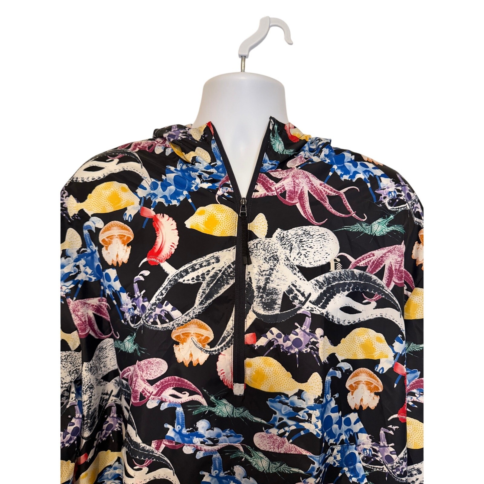 Bonobos Fielder Hoodie L | Octopus Print Oceancore Y2K Streetwear Eco Pullover gallery
