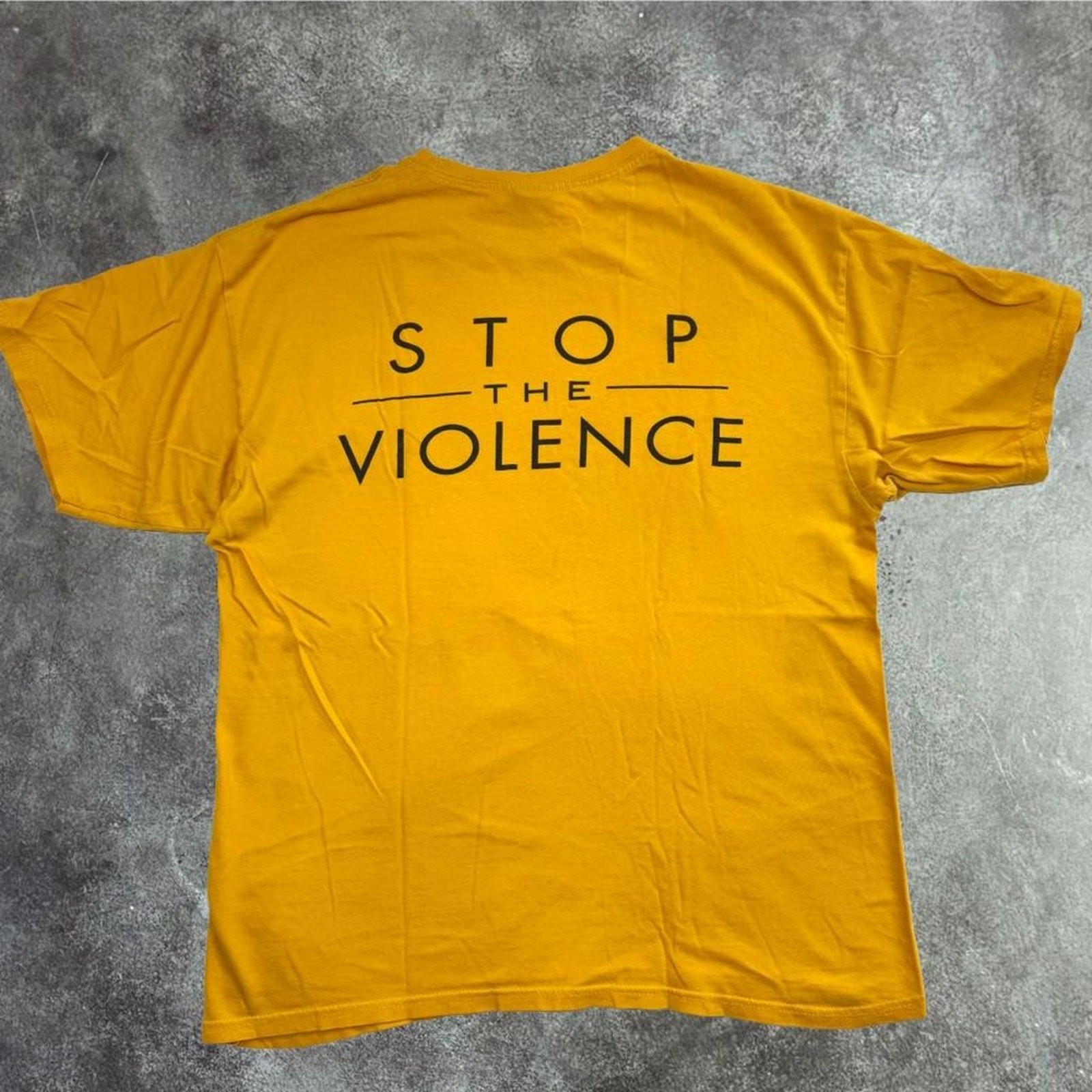Obey Stop The Violence Yellow Graphic Tee L gallery