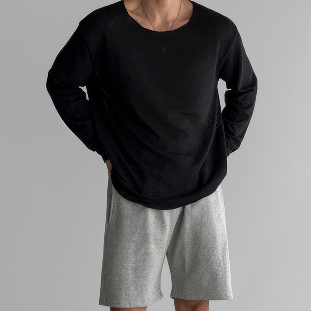 Men's Knitted Long Sleeve T Shirt Solid Color for Daily Vacation Style gallery