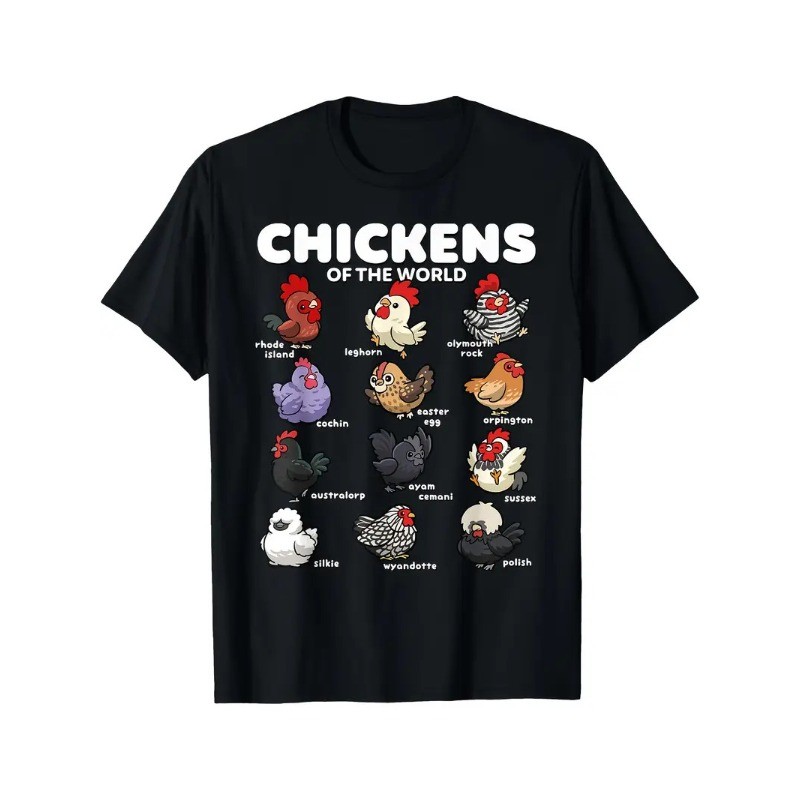 Chickens Kawaii Chickens of the World Cute Farmer Chicken T-Shirt gallery