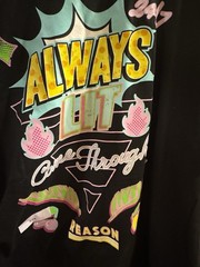 Reason Always Lit T-shirt Size Large Black Great Vivid Color Design