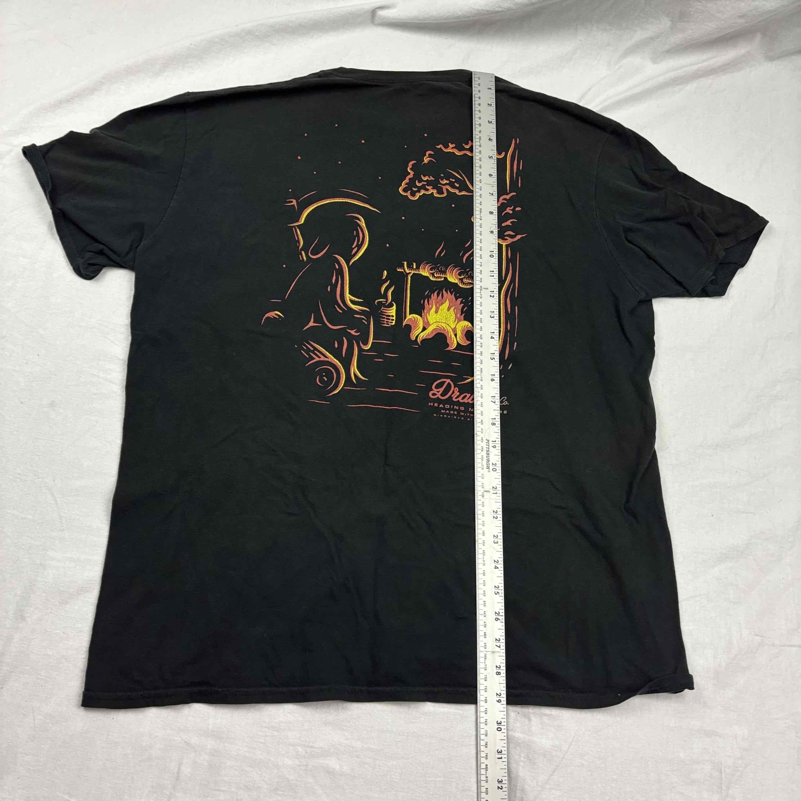 Dravus Co. Mens Graphic T-Shirt Black Yellow Crew XL Heading Nowhere gallery