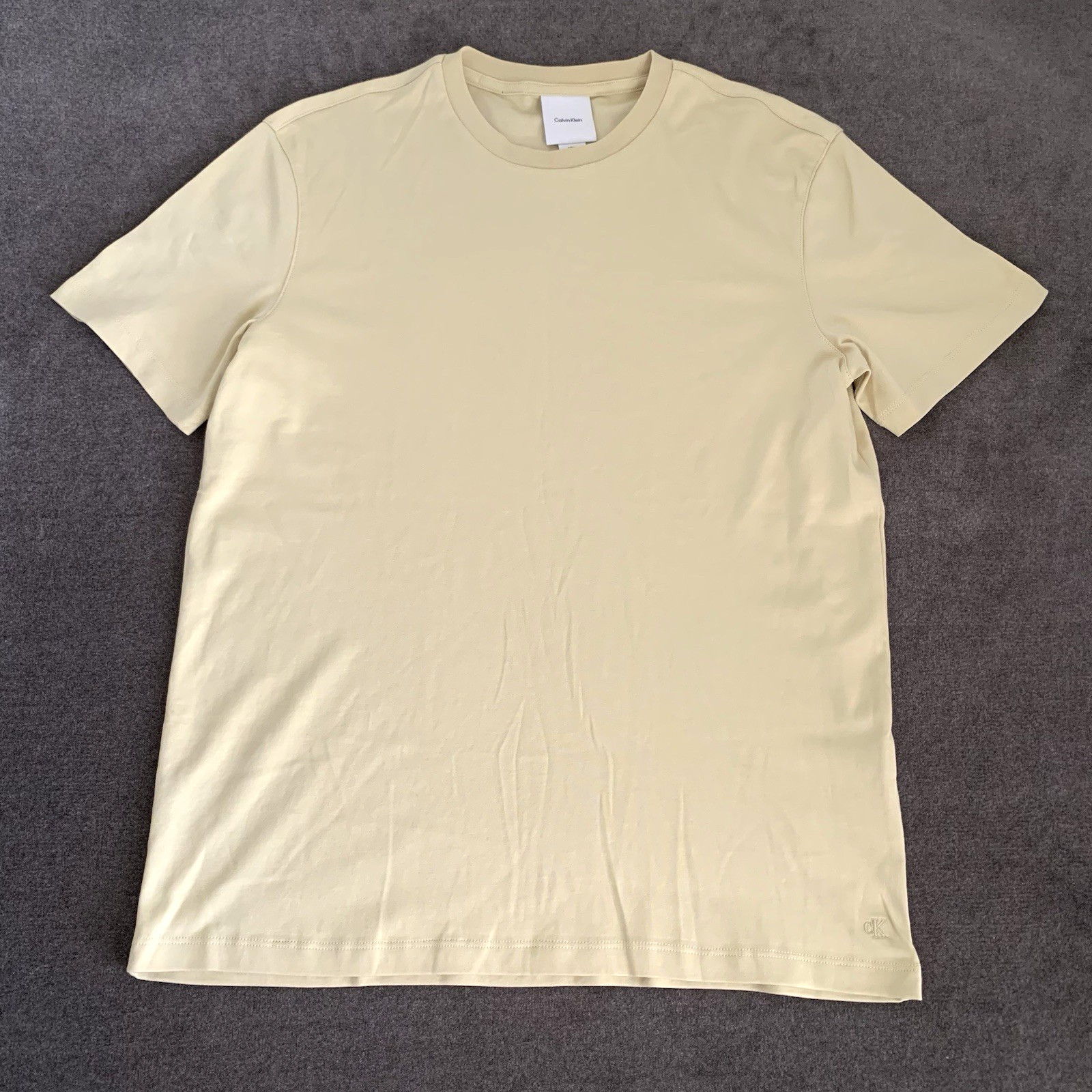 Calvin Klein Mens L Short-Sleeve Supima Cotton Soft Interlock T-Shirt Parsnip NI