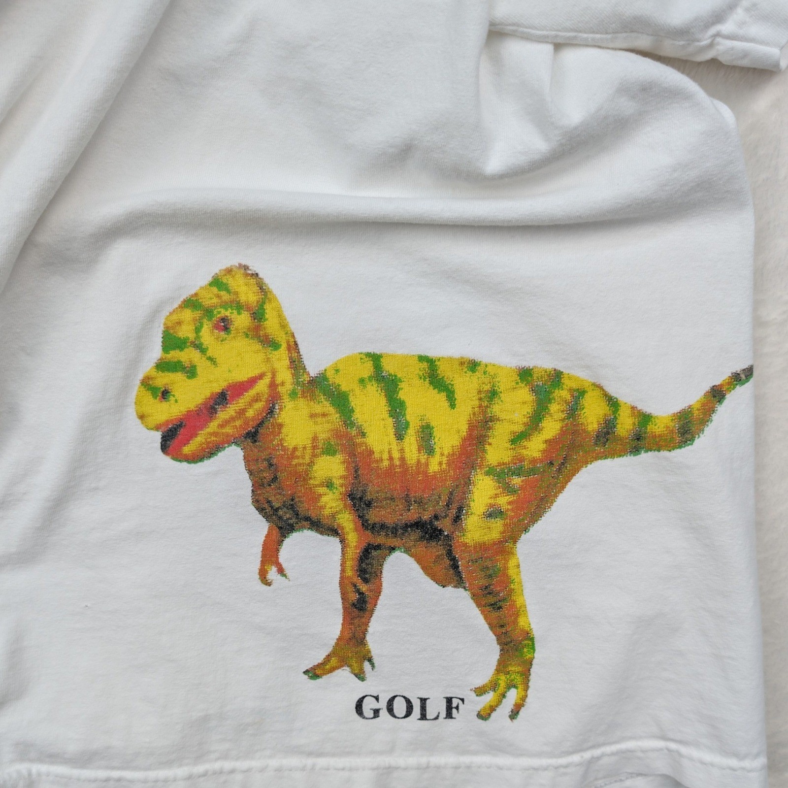 Golf Wang Tyler The Creator T-shirt Men L White Dinosaur Side Hem Graphic Y2K gallery