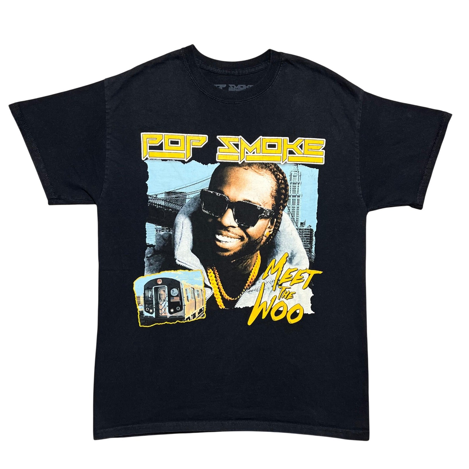 Pop Smoke Meet The Woo Graphic T Shirt Mens Medium Black Hip Hop Rap Tee gallery