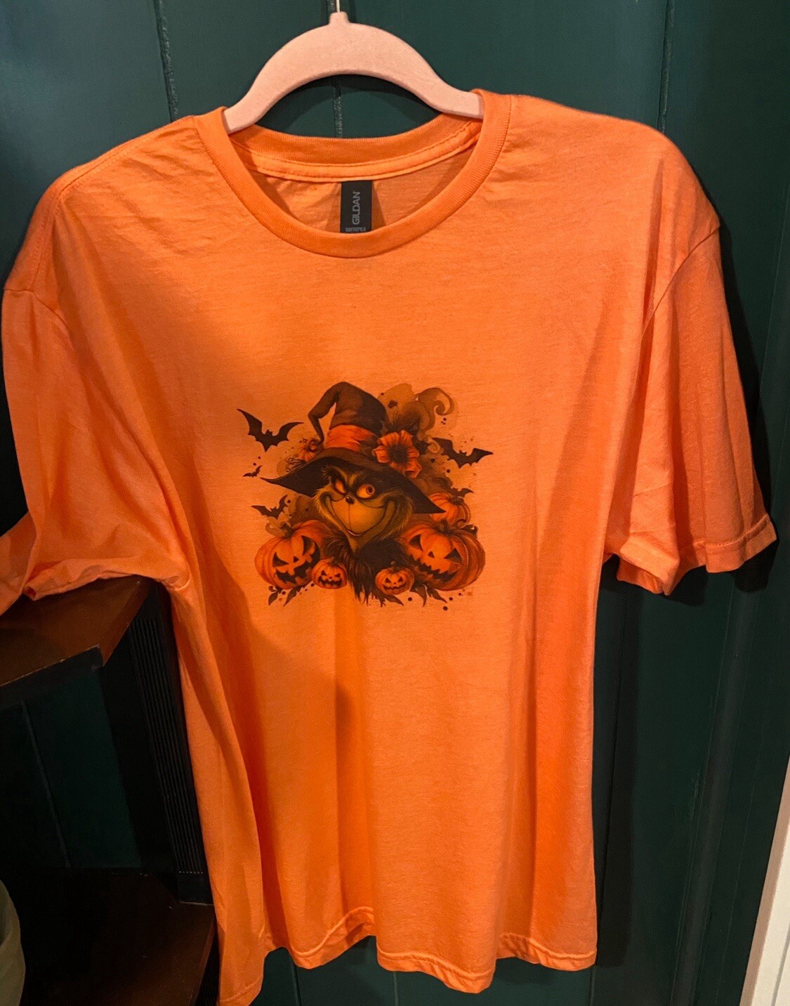 Halloween Grinch Large Tee T-Shirt Unisex Size L LG – ORANGE New Soft