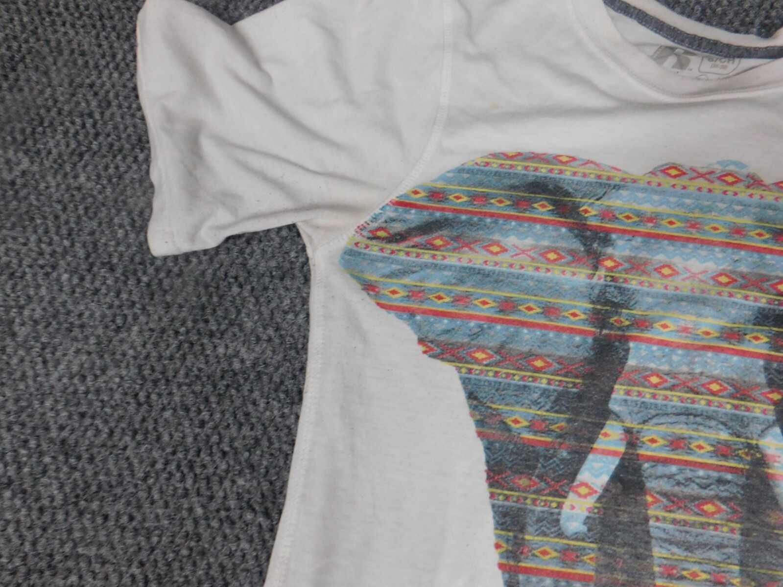 Russell Mens Shirt Small White elephant stretch graphic gallery
