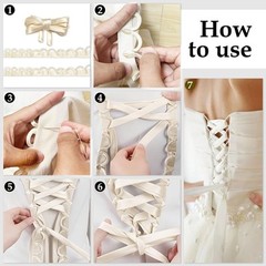 Adjustable Fit Satin Corset Back Kit Women’s Wedding Dress Corset Kit Loops D…