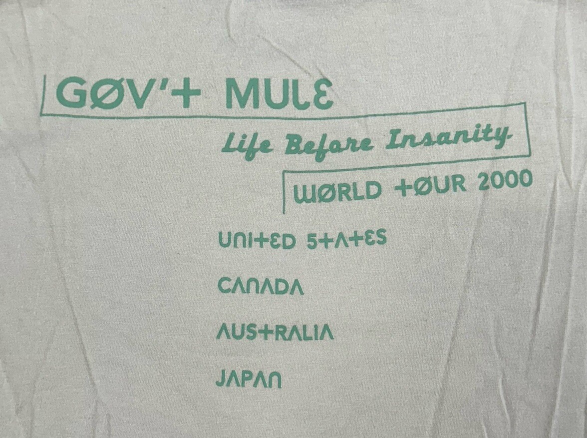 Vintage Y2K Gov’t Mule Life Before Insanity 2000 Tour T Shirt Mens Medium RARE gallery