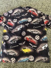 David Carey Corvette Chevrolet Stingray Racing Vtg Car Button Down T Shirt 2XL