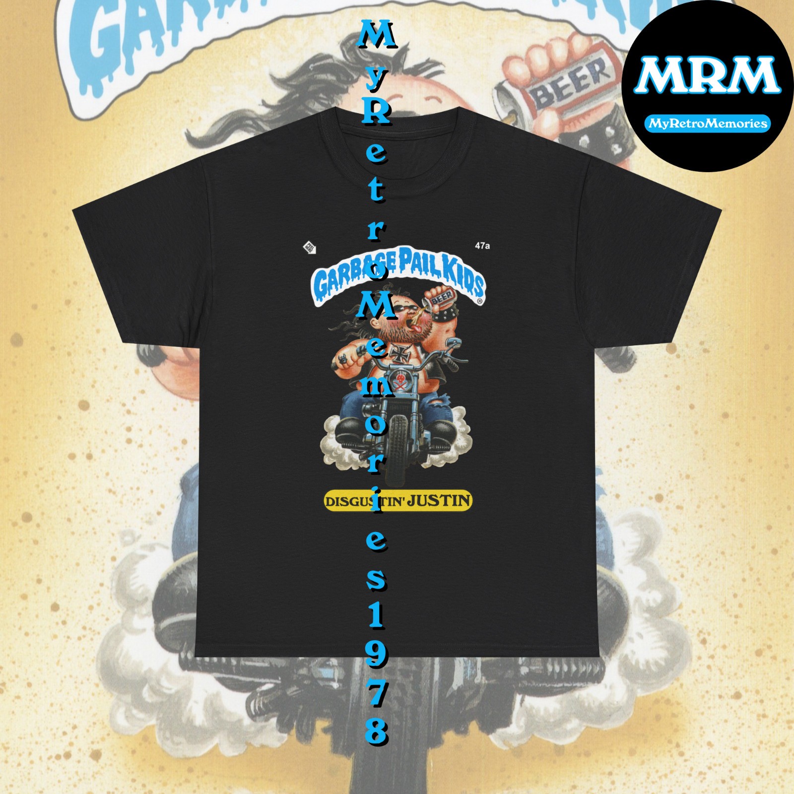 Garbage Pail Kids Disgustin' Justin or Vile Kyle T-shirt S-5XL GPK Retro Tee gallery