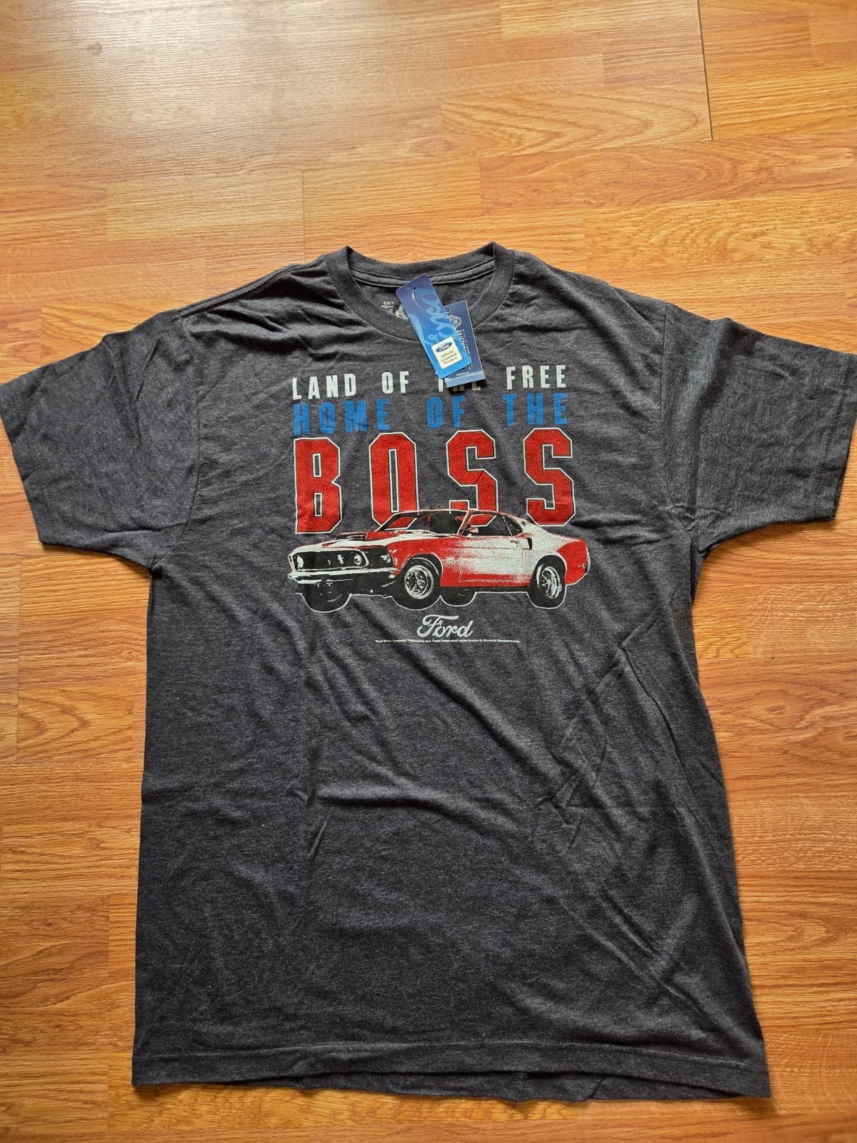 Ford Men's Tshirt 'Land Of The Free Home Of The Boss L NWT Classic Cars American gallery