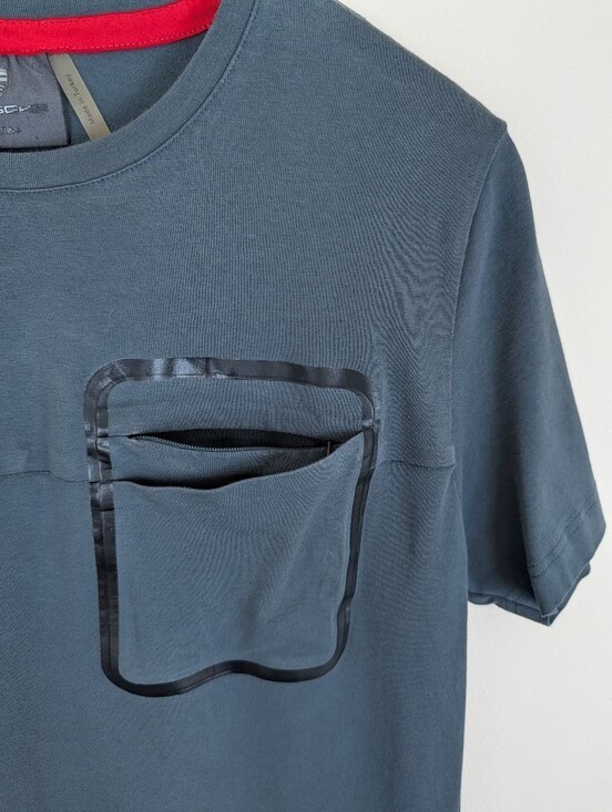 Porsche Design Urban Explorer Short Sleeve Zip Pocket Grey T-shirt gallery