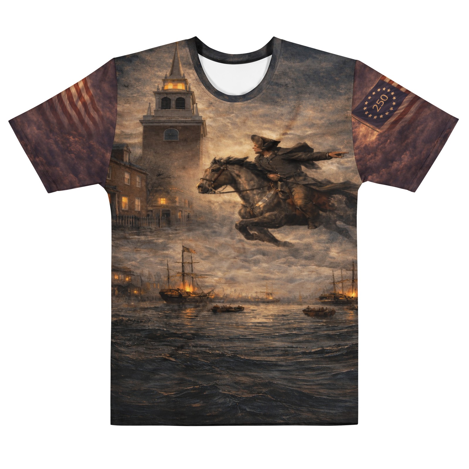 America 250 Shirt 1776-2026 Paul Revere Betsy Ross Flag Tee