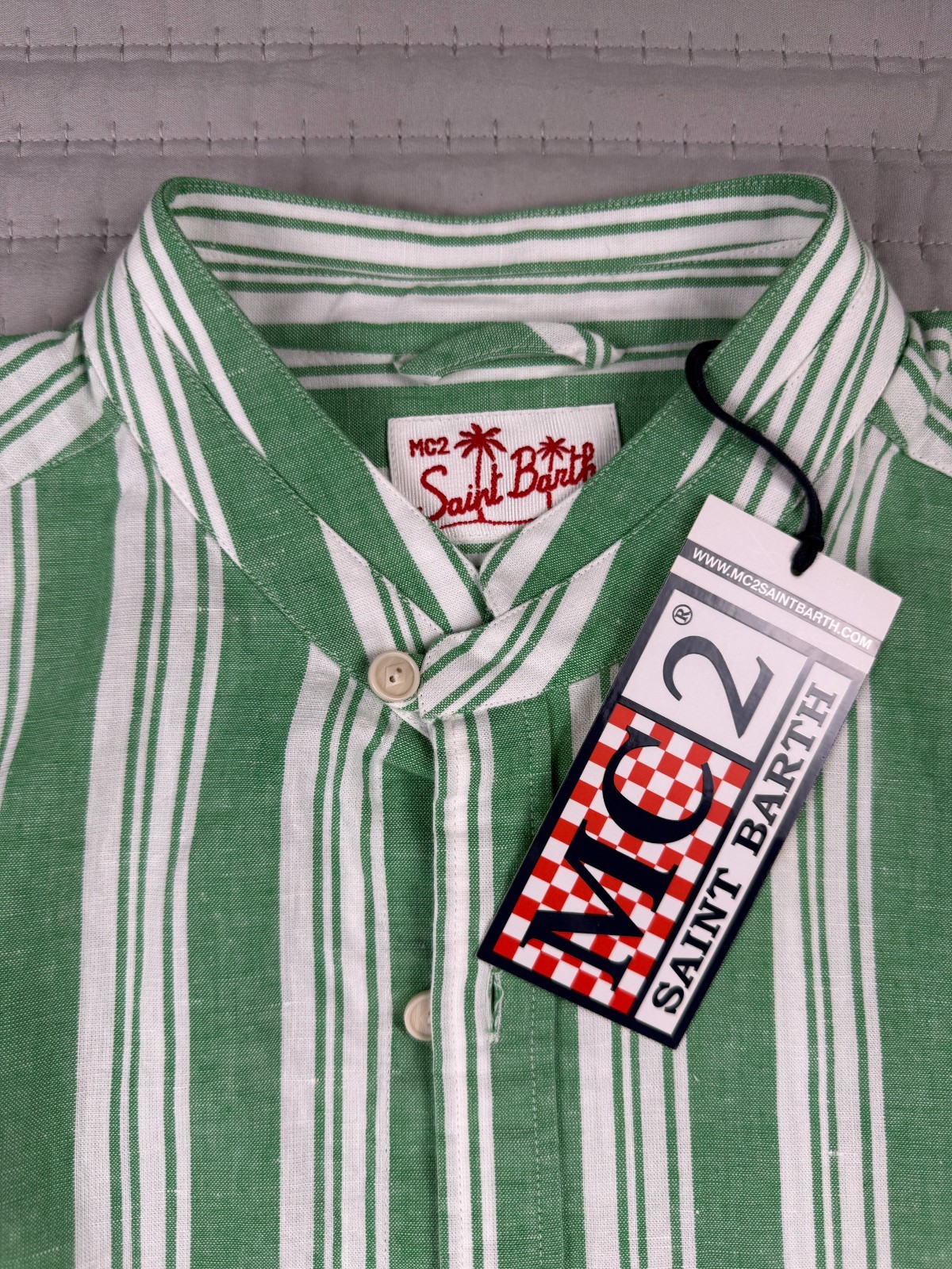 MC2 SAINT BARTH COTTON/LINEN LONG SLEEVE BUTTON DOWN SHIRT MADE IN MILANO/ITALY gallery