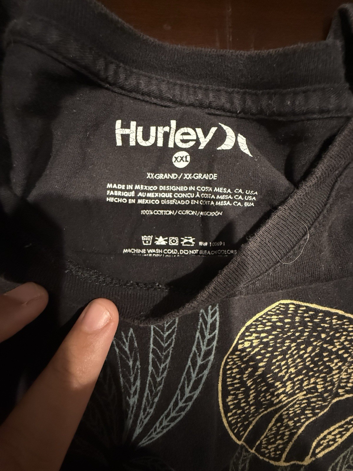 Hurley Palm Tree Graphic T Shirt Mens XXL Black Surf Beach Cotton Tee gallery