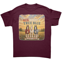 Patriotic Red White & True Blue Tshirt Funny Horse Shirt Sarcastic USA Tee