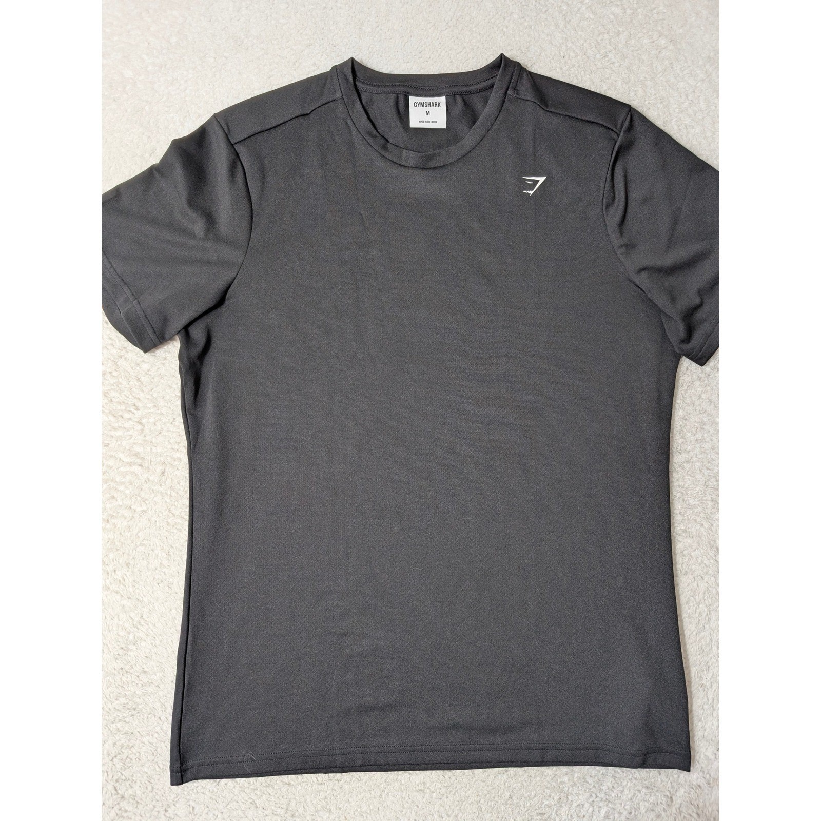 NEW Gymshark Training T-Shirt Mens Med Black Recycled Polyester Performance Tee gallery