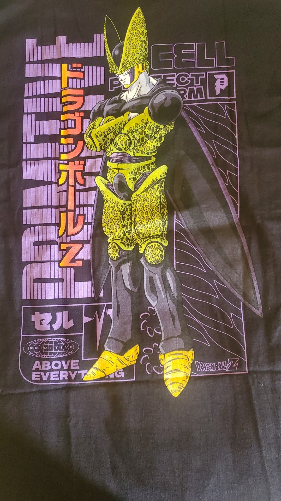 Primitive x Dragon Ball Z Cell Perfect Form Black Graphic Tee Men’s XL