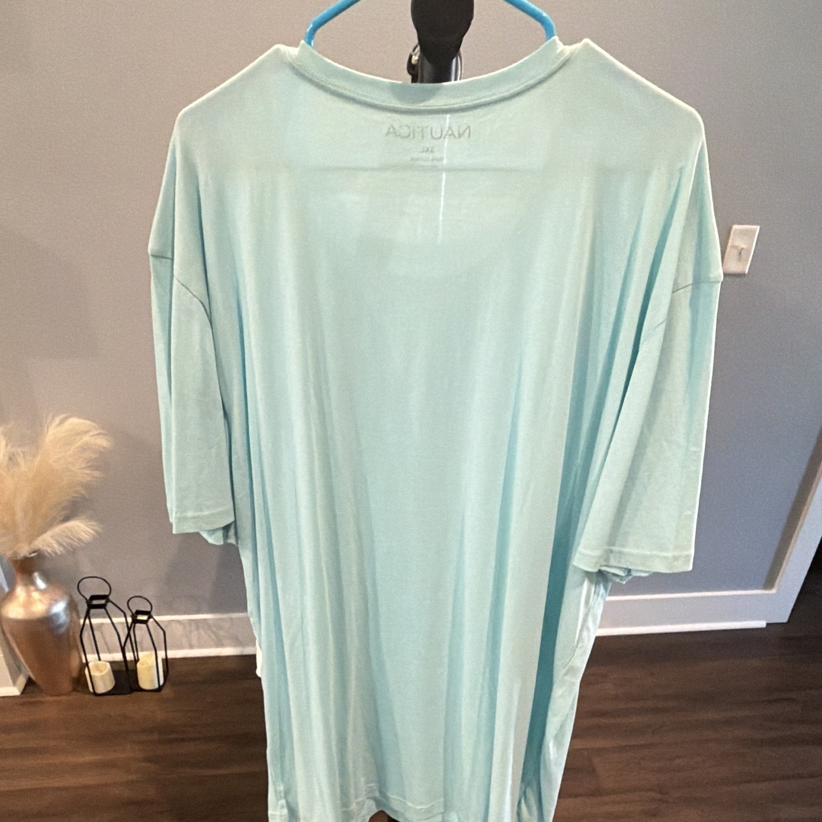 Nautica Light Blue Crew Neck Short Sleeve Logo Jersey Cotton T-Shirt Men's 3XL gallery