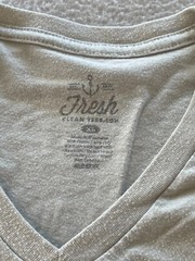 Fresh Clean Tees Shirts Mens Extra Large Light Gray V-Neck Short Sleeve Pullover
