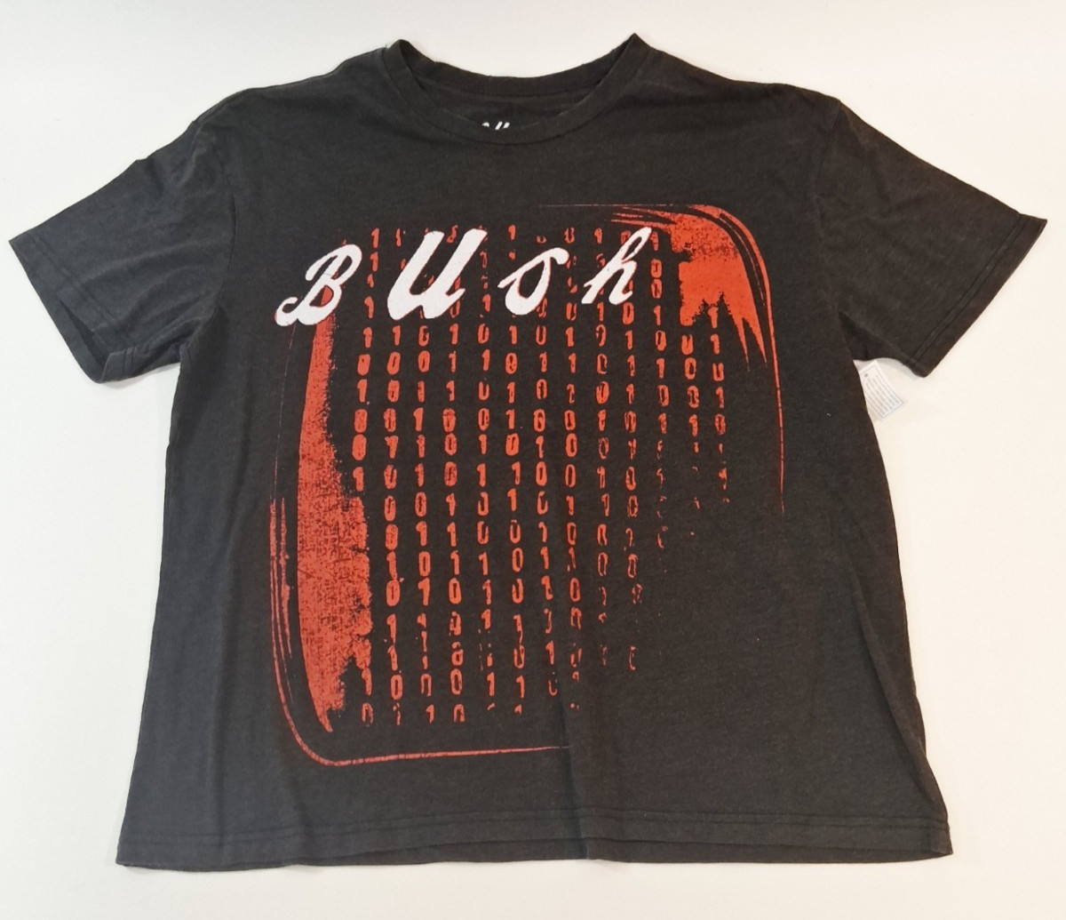 3XLarge Men’s Bush Boxy Band Graphic T-Shirt Distressed Neckline Hem