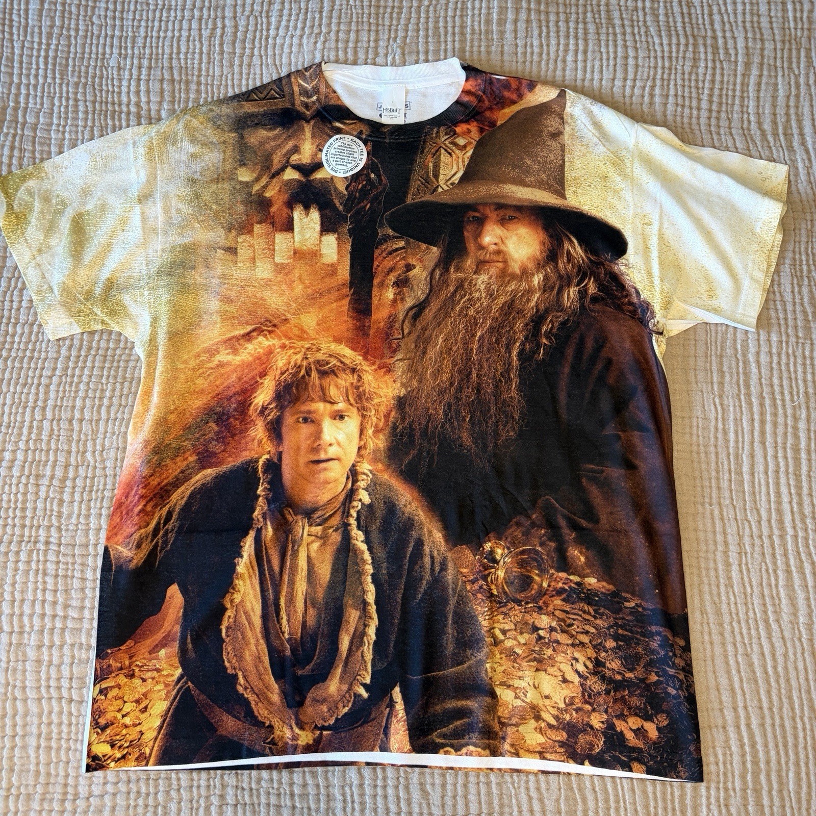 The Hobbit Movie T Shirt Gandalf Bilbo Baggins All Over Front XL gallery