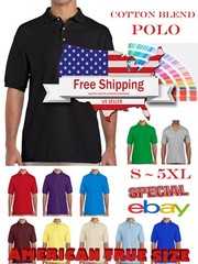 Men’s Polo Shirt Pre-Shrunk Heavy Cotton Golf Sports Plain Jersey Pique T Shirt