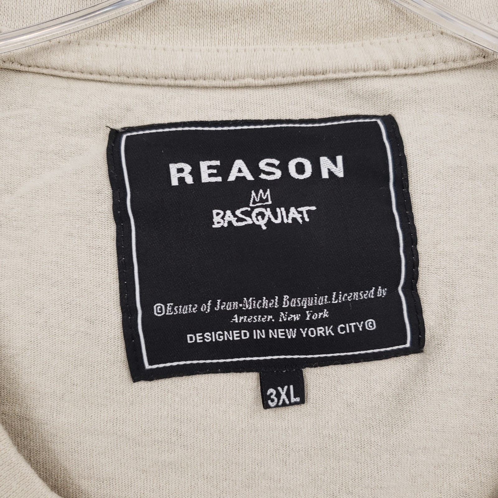 Reason Basquiat T Shirt Mens 3XL Beige Short Sleeve Graphic Art Streetwear Tee gallery