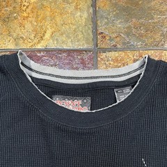 Y2K Point Zero Argyle Thermal Shirt XXL Black Gray Long Sleeve