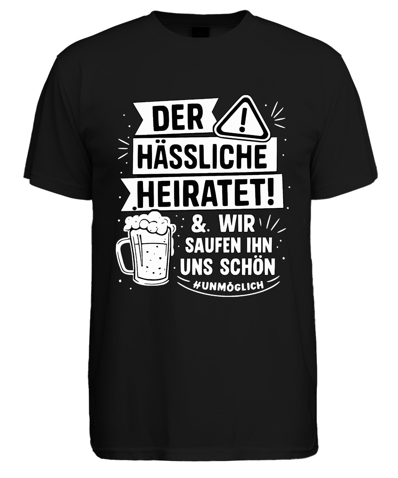 The Ugly One We Marry Him Beautiful JGA Beer Party Funny Mens T-Shirt gallery