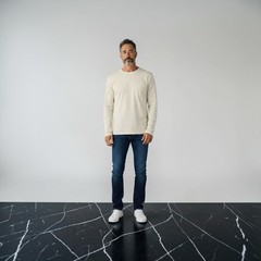 rag & bone Crew Neck Long Sleeve T-Shirt White Solid Men’s Size M