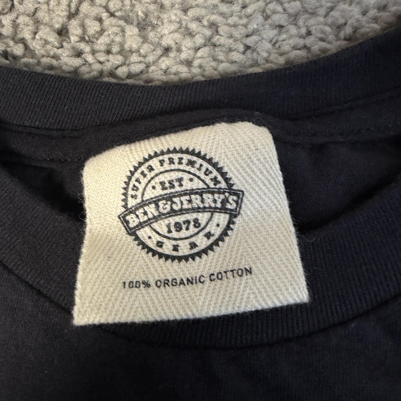 Ben & Jerry's Shirt Mens XL Black Peace Sign Hand Graphic Crew Neck Cotton gallery