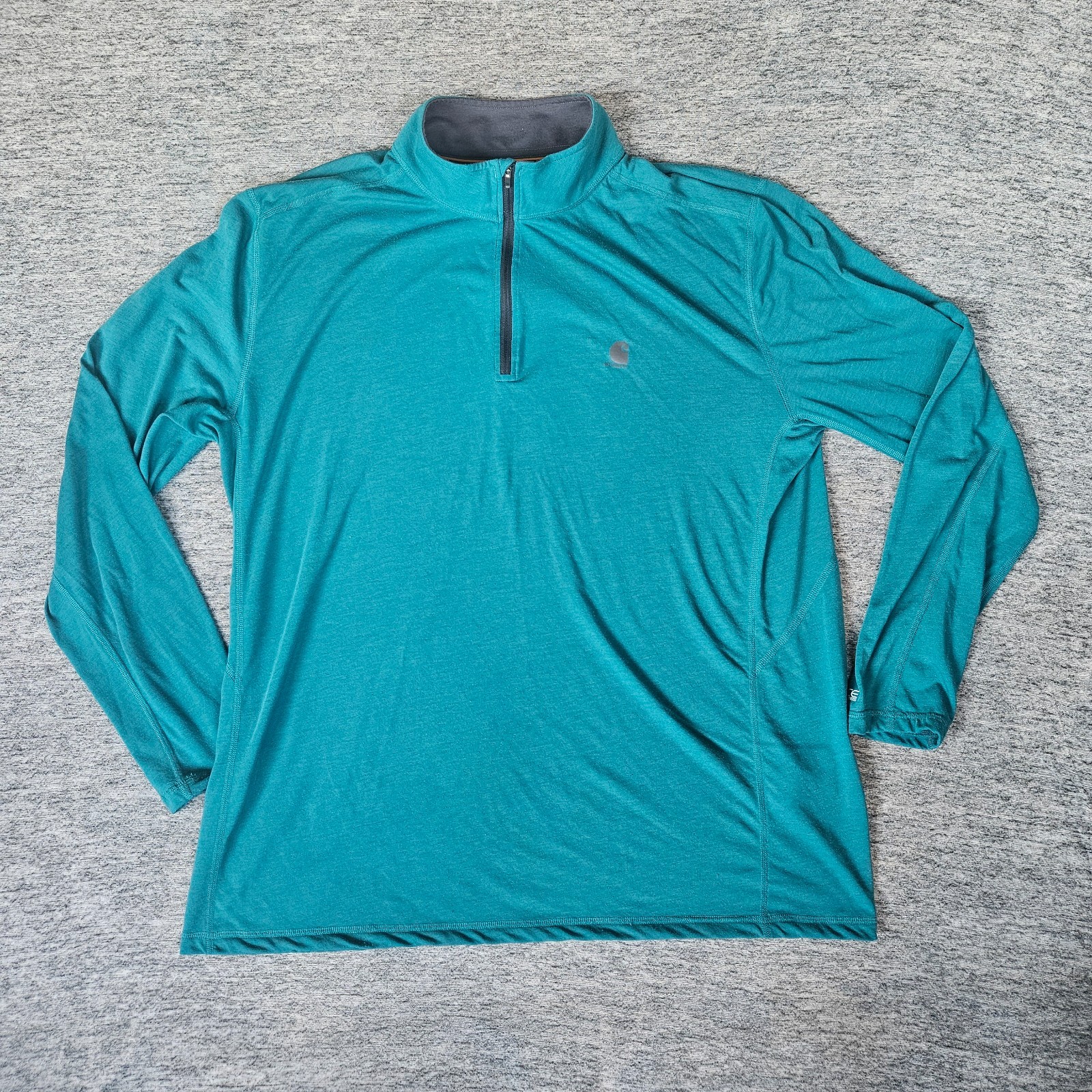CARHARTT Force Extremes Men's XL Teal Green Relaxed Fit 1/4-Zip Pullover Shirt gallery