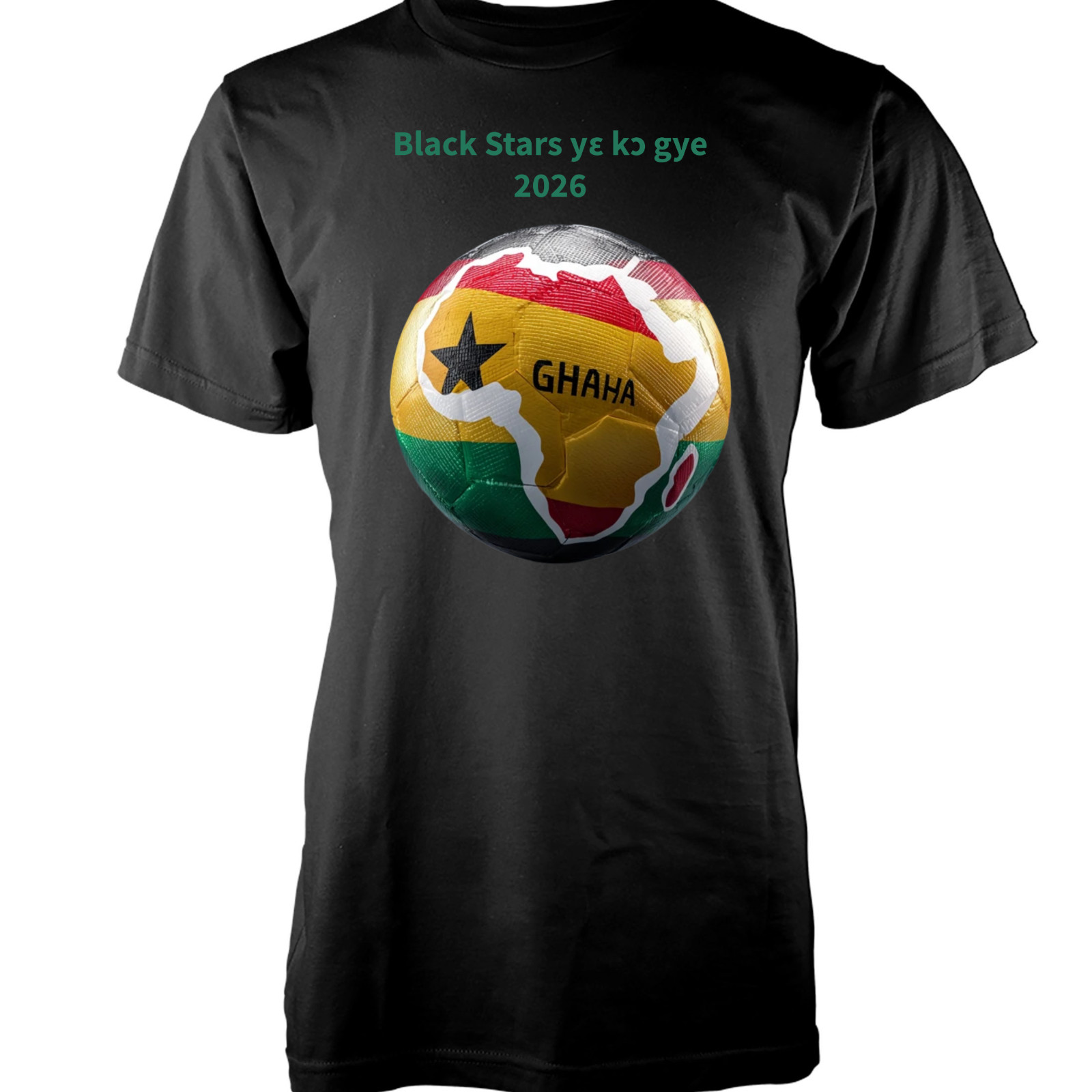 Free Personalisation 2026 World Cup Football Ghana Cotton T-Shirt Adult