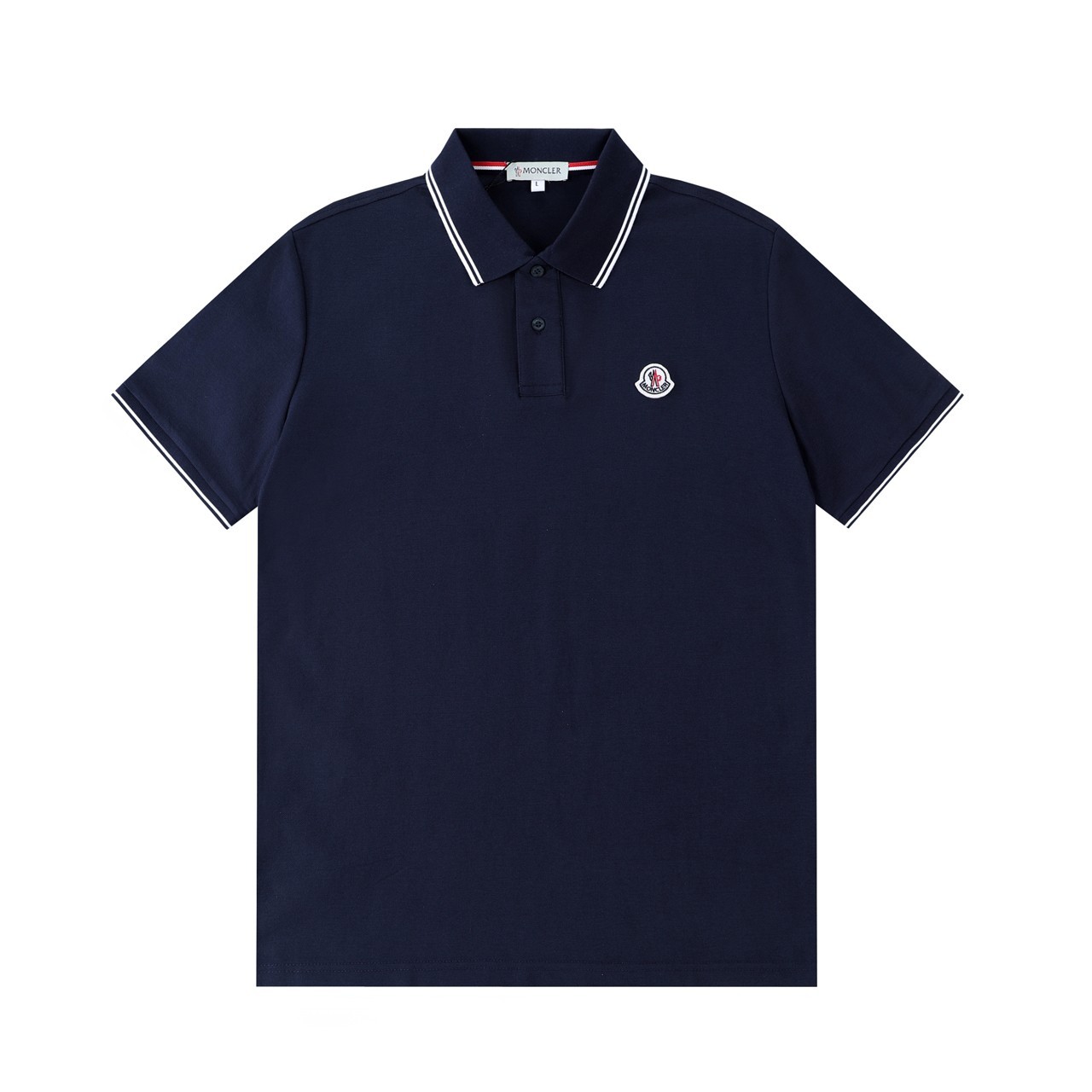 Moncler Dark Blue Color-Block Polo Shirt XL