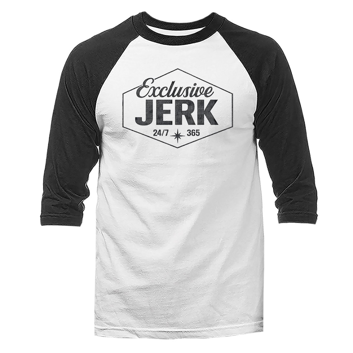 Exclusive Jerk Funny Sarcastic Humor Gift for Him 3/4 Sleeve Raglan